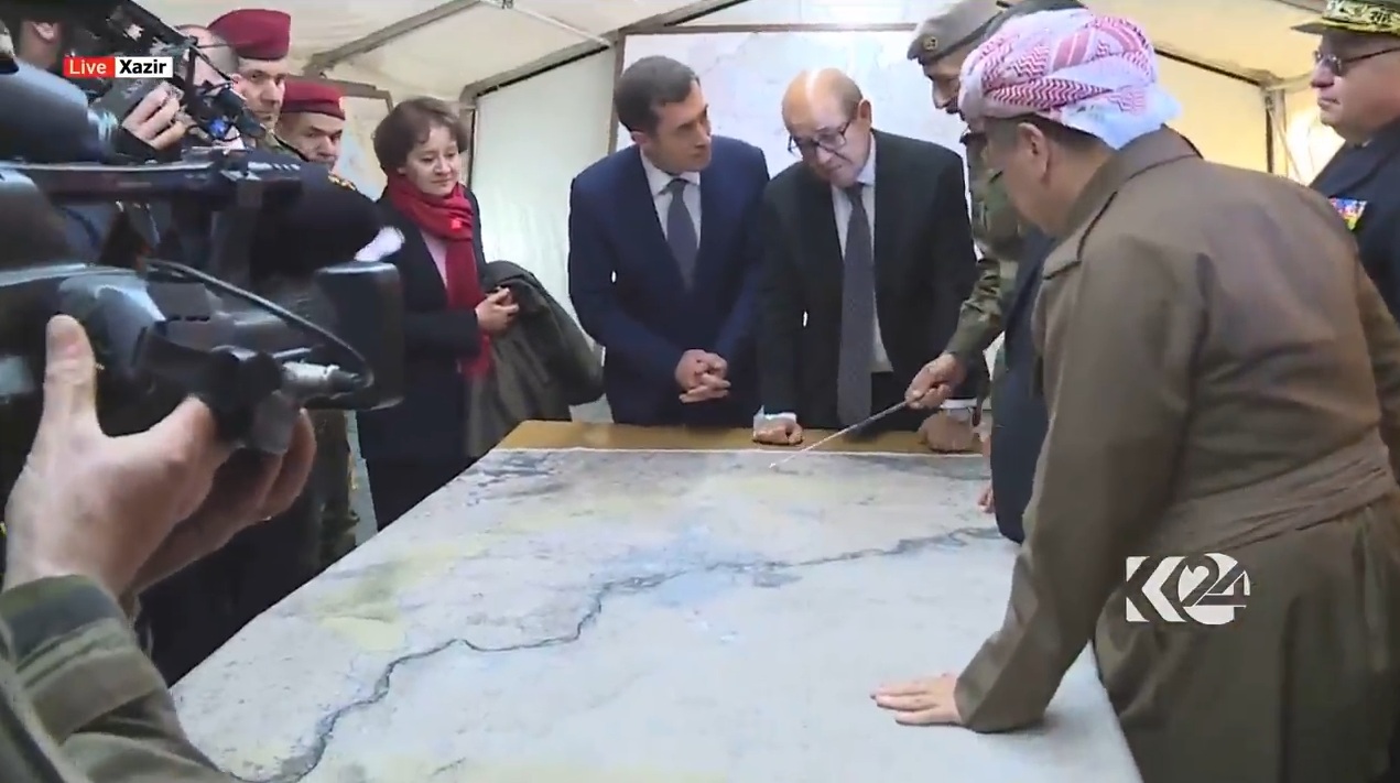اولوند وبارزاني يتفقدان الخطوط الأمامية للبيشمركة على مشارف الموصل